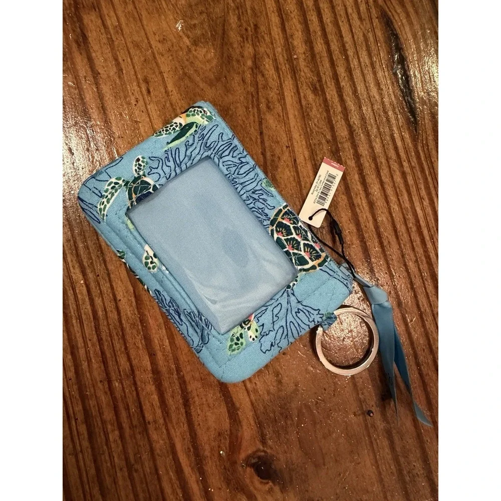 Vera Bradley Zip ID Case Sea Turtles And Coral New Blue